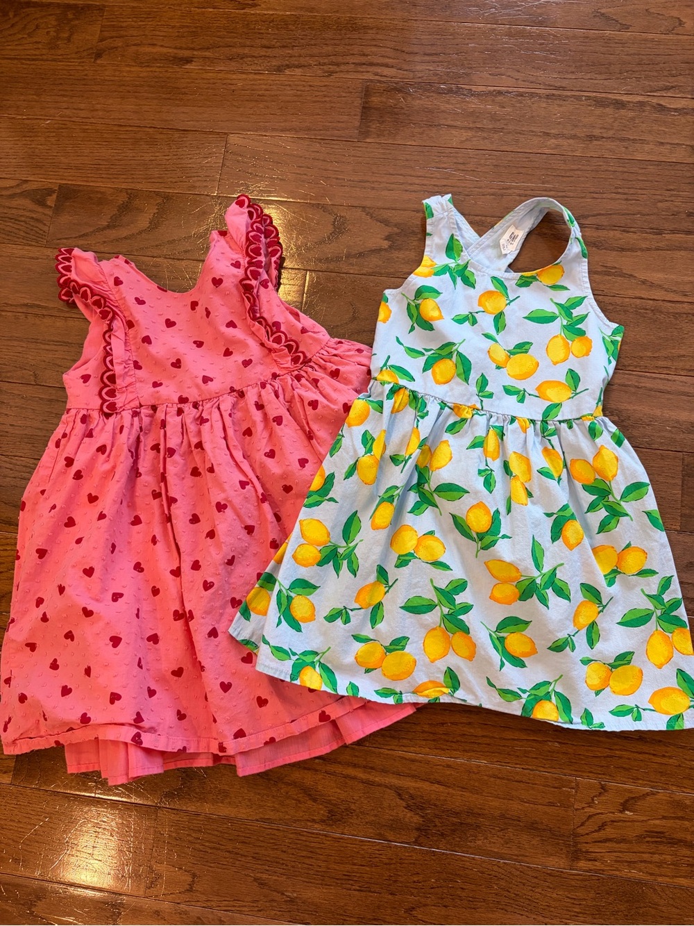 GAP Pink Heart Print Sundress & GAP Lemon Print Cotton Dress